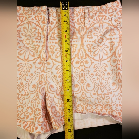 ❤️ Women's Elle Brand Shorts | White/Peach Paisley | Size 12 ❤️ - Picture 8 of 9